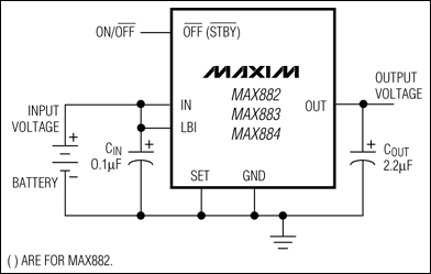 MAX882，MAX883，MAX884：典型工作電路