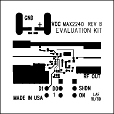 圖15. 線路板布局。具體的線路板布局信息請參考MAX2240數據資料。