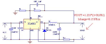 XLSEMI設計單片車充IC XL4002示意圖