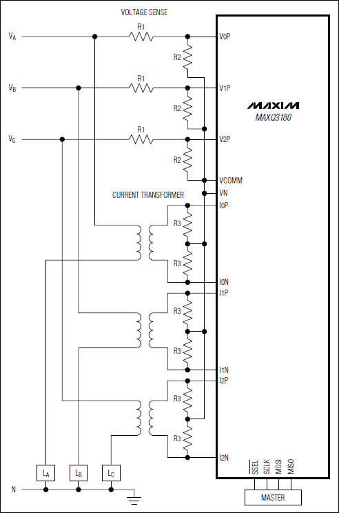 MAXQ3180：典型應用電路