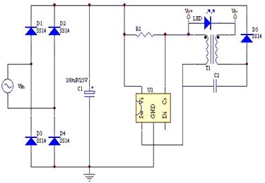 Cuk電路組成的3*1W MR16燈杯電路