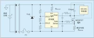 圖1：一個簡單的-48V熱插拔電路。