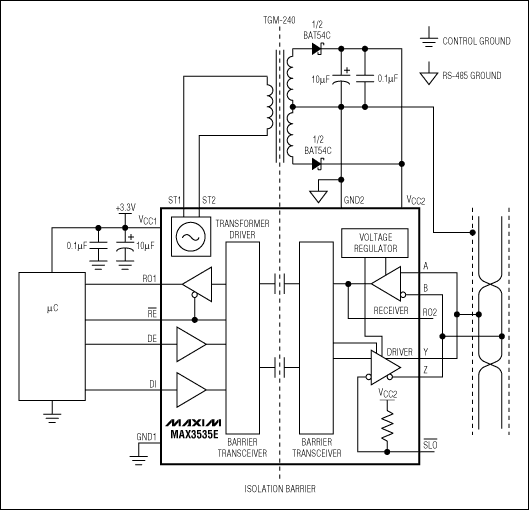 圖5. MAX3535E的典型應用電路