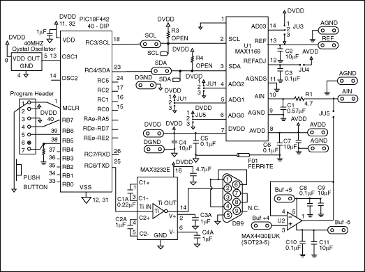 圖1. MAX1169應用原理圖