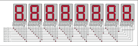 Figure 2. The MAX6951 uses Charlieplexing - only 9 pins to drive 8 digits.