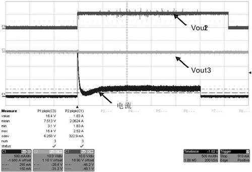 后視鏡折疊電機(jī)正常運行時的波形