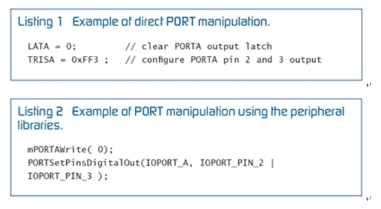 圖2：代碼移植時(shí)用于一個(gè)使用該外設(shè)庫的程序代碼段的Listings1和2。