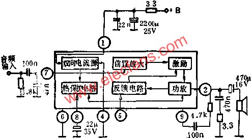 D2611內部方框圖和外圍電路圖  www.1cnz.cn