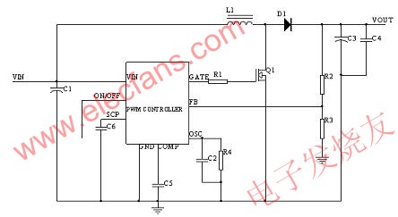 Boost PWM Controller + MOSFET 車載適配器 www.1cnz.cn