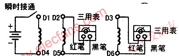 利用萬用表測量電動機引出線的首尾端 www.1cnz.cn