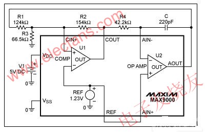 用MAX9000實現三角波發生器 www.1cnz.cn