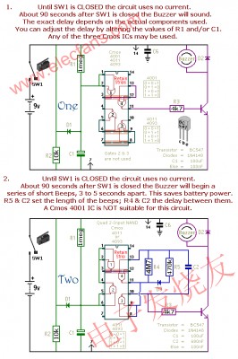 小型獨立報警電路的CMOS www.1cnz.cn