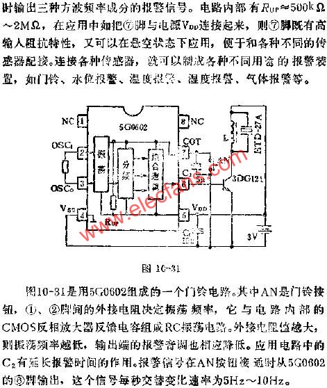 5G0602報(bào)警集成電路的應(yīng)用  www.1cnz.cn