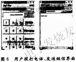 撥打電話、發(fā)送短信的界面 www.1cnz.cn