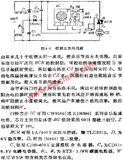 電風扇模擬自然風電路  www.1cnz.cn