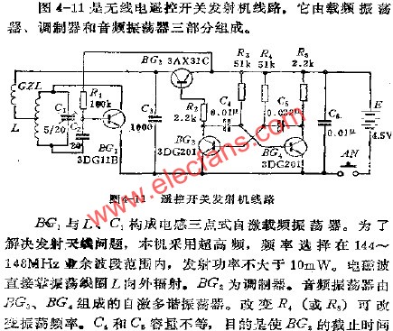 遙控開關發射機電路  www.1cnz.cn