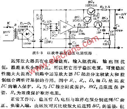 運放串聯型穩壓電源電路  www.1cnz.cn