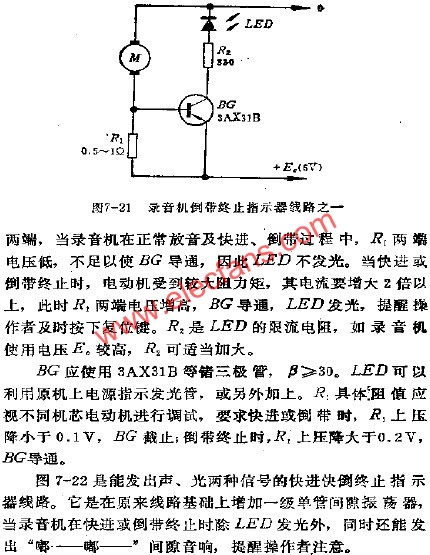 錄音機快倒快進終止指示器電路之一  www.1cnz.cn