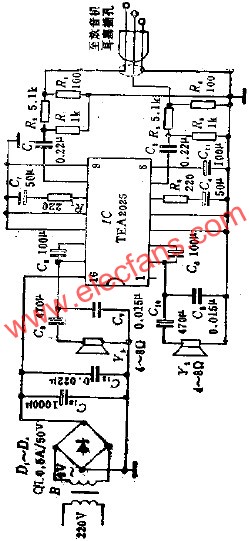 有源音箱電路  www.1cnz.cn