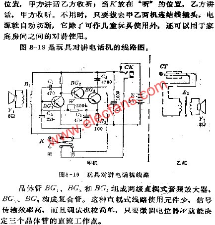 玩具對講電話機電路  www.1cnz.cn