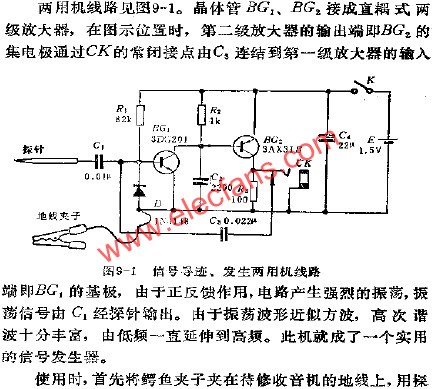 信號尋跡、發(fā)生兩用機電路圖  www.1cnz.cn