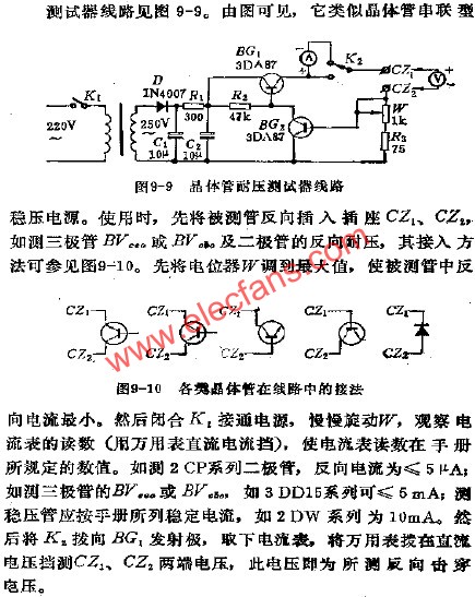 晶體管耐壓測(cè)試器電路  www.1cnz.cn