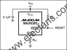 可調(diào)滯后的微處理器復(fù)位芯片MAX6383 www.1cnz.cn