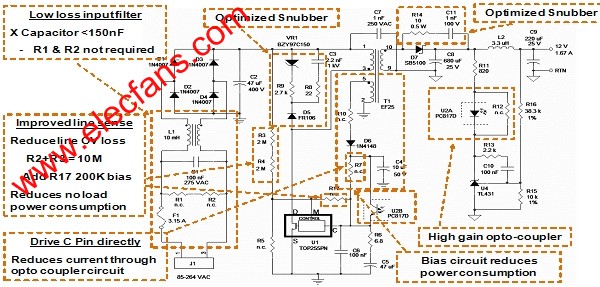 TOPSwitch-HX優化過的開關電源 www.1cnz.cn