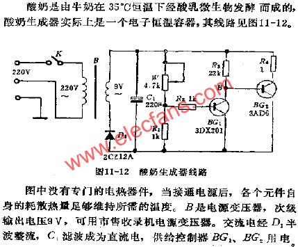 酸奶生成器電路  www.1cnz.cn