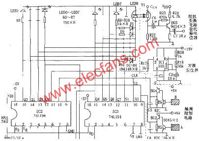 74L194構(gòu)成的八級(jí)觸摸音量控制器  www.1cnz.cn