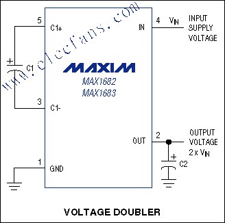 MAX1682, MAX1683 單片電壓倍增器 www.1cnz.cn