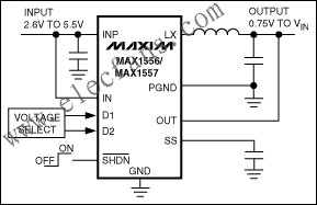 MAX1556/MAX1556A/MAX1557  PWM降壓型DC-DC轉換器 www.1cnz.cn