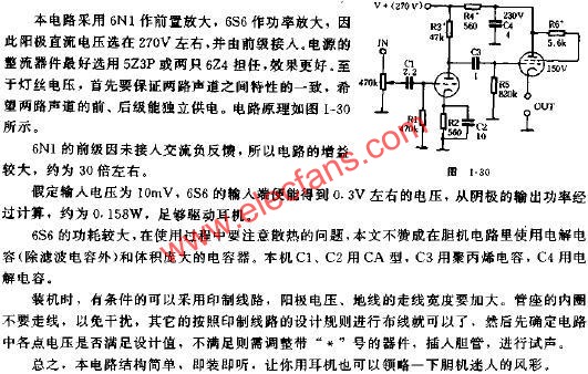 耳機放大器電路原理圖  www.1cnz.cn