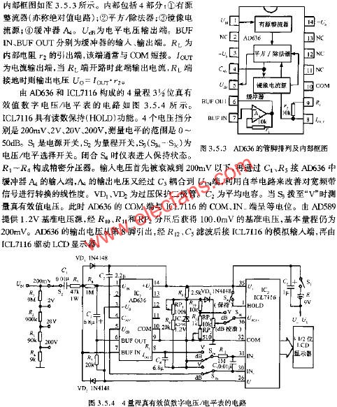 4量程真有效數字電壓/電平表的電路  www.1cnz.cn