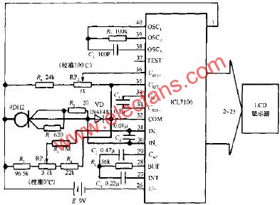 3 1/2位數(shù)字溫度計(jì)電路