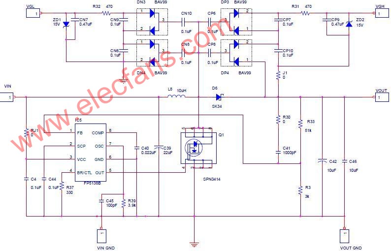 FP5138應(yīng)用電路 www.1cnz.cn