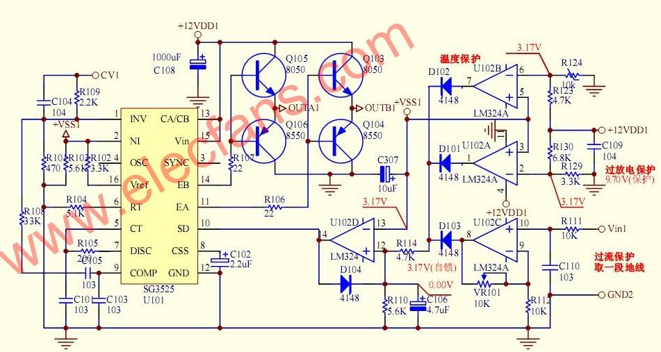 sg3525應(yīng)用電路 文章來源:http://www.1cnz.cn