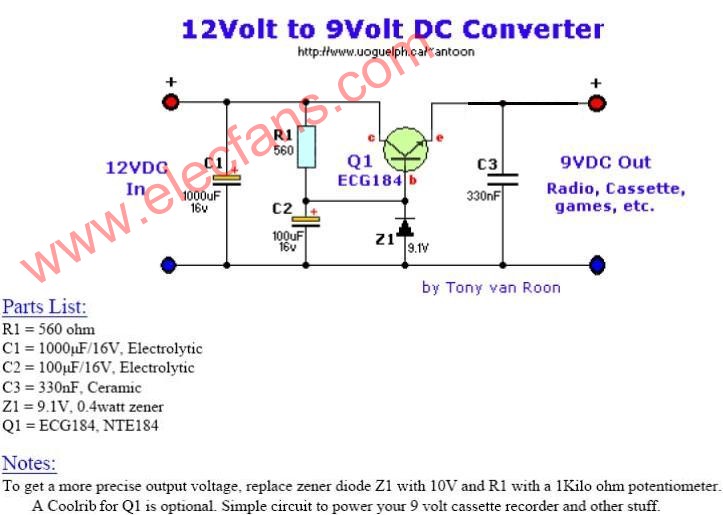 12V轉9V電路圖 www.1cnz.cn