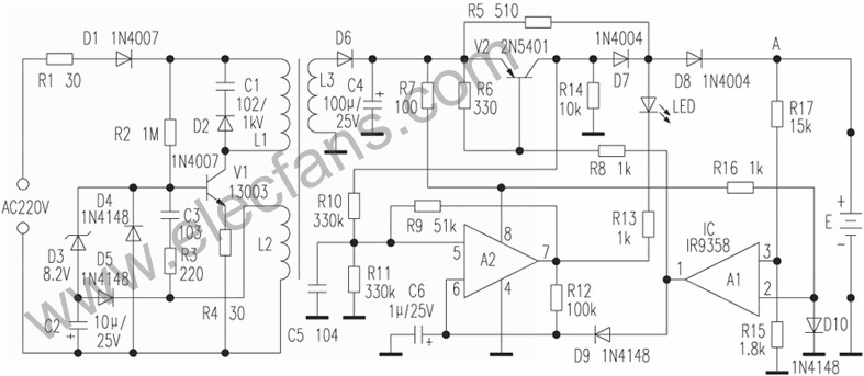 愛立信手機充電器電路