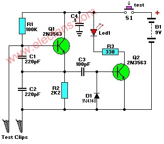 http://www.1cnz.cn 簡單的晶體測試儀電路圖