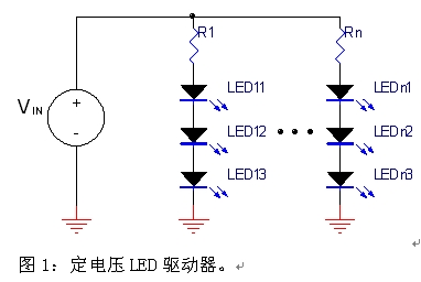 圖1：定電壓LED驅動器。