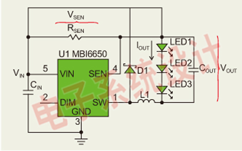 圖3：MBI6650應用電路。