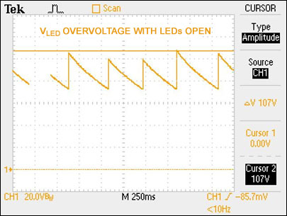 Figure 14. OVP with open LED string.