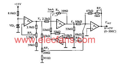 傳感器采用鉑電阻的溫度測量電路 http://www.1cnz.cn