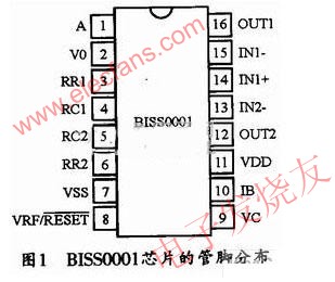 BISS0001芯片的管腳分布圖 www.1cnz.cn