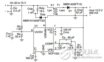 沒有輔助繞組的48 V 至 12.0 V DC?DC轉(zhuǎn)換器