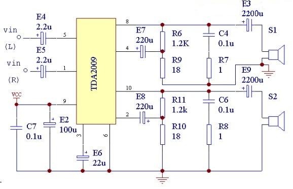 TDA2009功率放大器