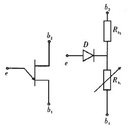 單結(jié)晶體管結(jié)構(gòu)及等效電路圖