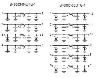 SP6003瞬態抑制二極管陣列