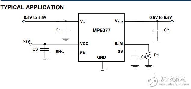 mp5077可編程電流限制低導通電阻負載開關